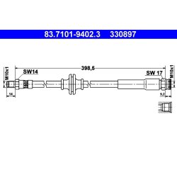 Brake Hose ATE 83.7101-9402.3