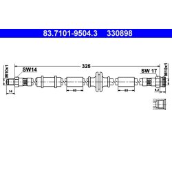 Brake Hose ATE 83.7101-9504.3 OE Ref 60698794