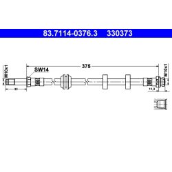 Brake Hose ATE 83.7114-0376.3 OE Ref 6758577