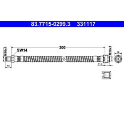 Brake Hose ATE 83.7715-0299.3