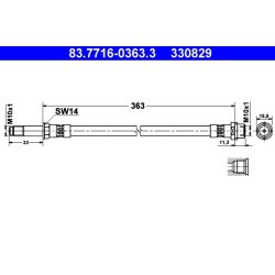 Brake Hose ATE 83.7716-0363.3