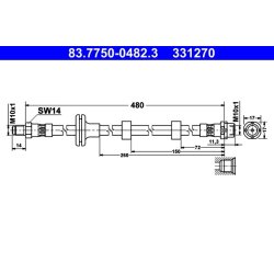 Brake Hose ATE 83.7750-0482.3 OE Ref SHB000011