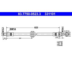 Brake Hose ATE 83.7750-0523.3