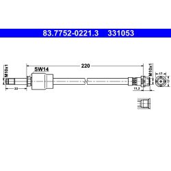Brake Hose ATE 83.7752-0221.3