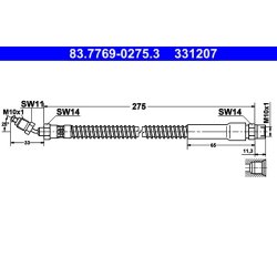 Brake Hose ATE 83.7769-0275.3 OE Ref 9475298