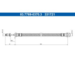 Flexible de frein ATE 83.7769-0370.3 pour MERCEDES CLASSE C OE 2054280035