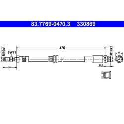 Brake Hose ATE 83.7769-0470.3