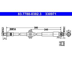 Brake Hose ATE 83.7788-0382.3 OE Ref 1306241
