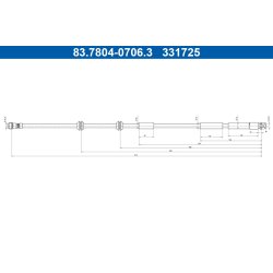 Flexible de frein ATE 83.7804-0706.3 pour MERCEDES GLE, GLS OE A1674205000