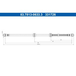 Flexible de frein ATE 83.7813-0633.3 pour MERCEDES CLASSE G OE 4634204600