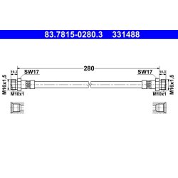 Brake Hose ATE 83.7815-0280.3 OE Ref 107910