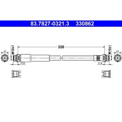 Brake Hose ATE 83.7827-0321.3 OE Ref 1207358