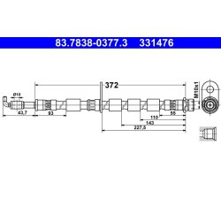 Brake Hose ATE 83.7838-0377.3 OE Ref 1773094