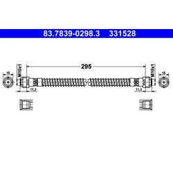 Flexible de frein ATE 83.7839-0298.3 pour PORSCHE 911, BOXSTER, PANAMERA