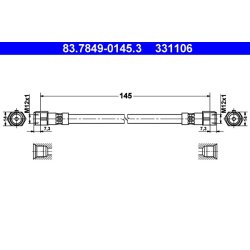 Brake Hose ATE 83.7849-0145.3 OE Ref 3D0611775H