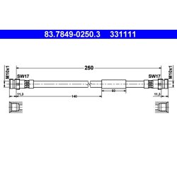 Brake Hose ATE 83.7849-0250.3