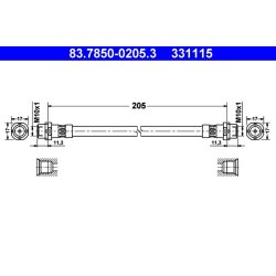 Brake Hose ATE 83.7850-0205.3