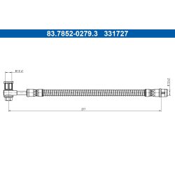 Flexible de frein ATE 83.7852-0279.3 pour MERCEDES CLASSE G OE A4634201300
