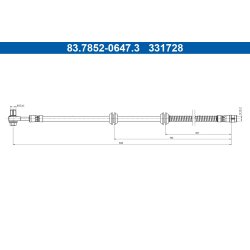 Brake Hose ATE 83.7852-0647.3 OE Ref 4634201200