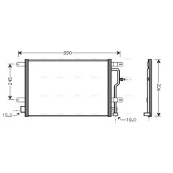 AC Condenser AVA QUALITY COOLING AI5199 OE Ref 8E0.260.403 D