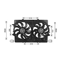 Radiator Fan AVA QUALITY COOLING AI7522 OE Ref 8K0959455P