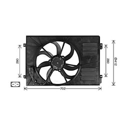 AVA Radiator Fan AVA QUALITY COOLING AI7523 OE Ref 1K0121207BA