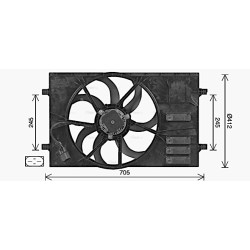 AVA Radiator Fan AVA QUALITY COOLING AI7524 OE Ref 1K0959455EF