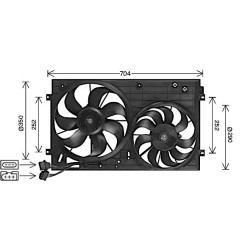 AVA Radiator Fan AVA QUALITY COOLING AI7526 OE Ref 1J0959455S