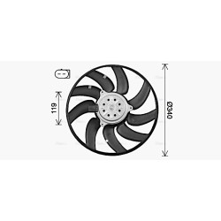 AVA Radiator Fan AVA QUALITY COOLING AI7527 OE Ref 8K0959455C