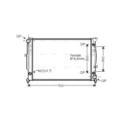 AVA Radiator AVA QUALITY COOLING AIA2125 OE Ref 8D0.121.251 BB
