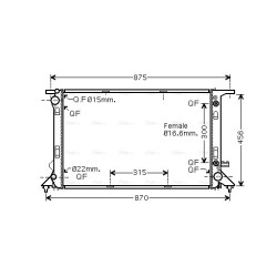 AVA Radiator AVA QUALITY COOLING AIA2291 OE Ref 8K0121251AL