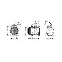 AVA AC Compressor AVA QUALITY COOLING AIAK015 OE Ref 4B0260805N
