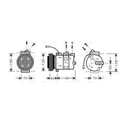 AVA AC Compressor AVA QUALITY COOLING AIAK150 OE Ref 4B0.260.805 B