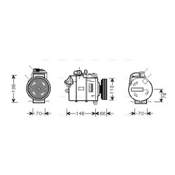 AVA AC Compressor AVA QUALITY COOLING AIAK226 OE Ref 8E0260805