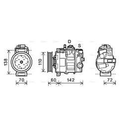 AVA AC Compressor AVA QUALITY COOLING AIAK344 OE Ref 4B0260805H