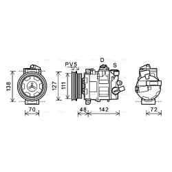 AVA AC Compressor AVA QUALITY COOLING AIAK359 OE Ref 1K0820808E