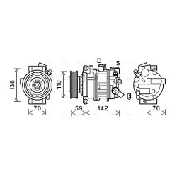 AVA AC Compressor AVA QUALITY COOLING AIAK401 OE Ref 8T0260805E