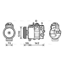 AC Compressor AVA QUALITY COOLING AIK380 OE Ref 8K0260805P