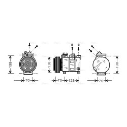 AVA AC Compressor AVA QUALITY COOLING ALAK016 OE Ref 46775094