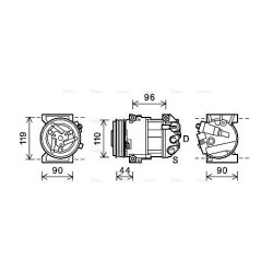AVA AC Compressor AVA QUALITY COOLING ALAK125 OE Ref 0866DPSS