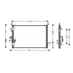 AVA AC Condenser AVA QUALITY COOLING AU5143 OE Ref JRB100840
