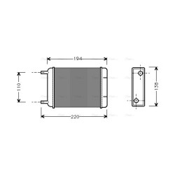 Heater Matrix AVA QUALITY COOLING AU6049 OE Ref BAU5043