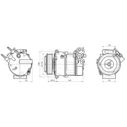 AVA AC Compressor AVA QUALITY COOLING AUAK354 OE Ref C2D45382