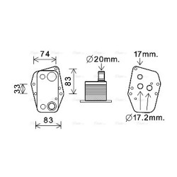 Engine Oil Cooler AVA QUALITY COOLING BW3555 OE Ref 7787698