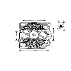 AVA Radiator Fan AVA QUALITY COOLING BW7509 OE Ref 64548371362