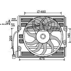 AVA Radiator Fan AVA QUALITY COOLING BW7512 OE Ref 8391882
