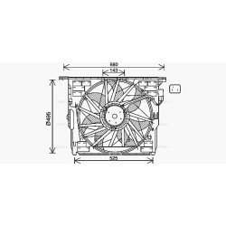 AVA Radiator Fan AVA QUALITY COOLING BW7564 OE Ref 17427804620