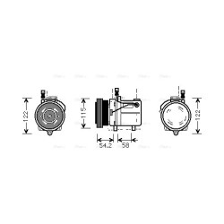 AVA AC Compressor AVA QUALITY COOLING BWAK059 OE Ref 64528390228