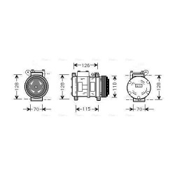 AC Compressor AVA QUALITY COOLING BWAK229 OE Ref 64521470093