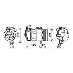 AC Compressor AVA QUALITY COOLING BWAK395 OE Ref 3R41145010